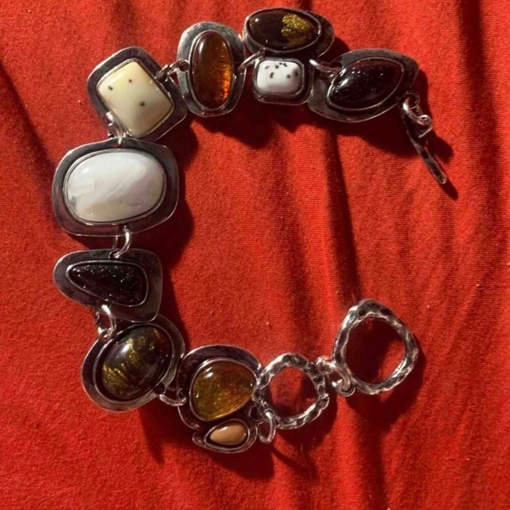 whimsical women’s y2k chunky silver antique style chain bracelet